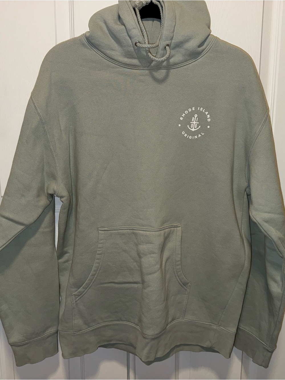 RHODE Men's Sage Green Crewneck Hoodie Sweater
